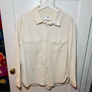 NWOT American Eagle Ivory Corduroy Shacket